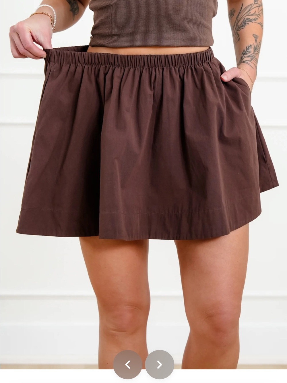 Brown Ribbed Tank Top/ Skirt Set - Picture 4 of 4